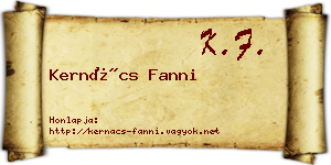 Kernács Fanni névjegykártya