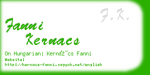 fanni kernacs business card